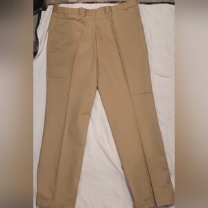 Vintage Lands End Pants Mens 34/44 Khaki 100% Cotton Slacks BNWT